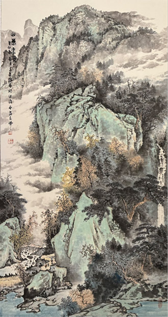 王余根博士经典山水画《山岚水影》 王余根博士经典山水画《山岚水影》