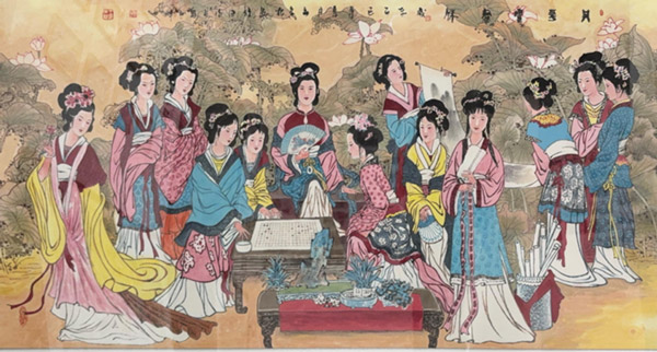 王余根博士经典人物画《丹华曜群姝》 王余根博士经典人物画《丹华曜群姝》